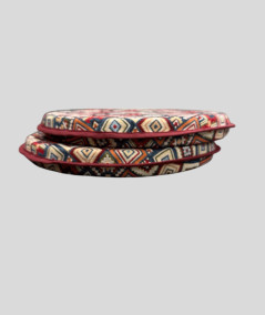 Round geometric multi-coloured chair pads