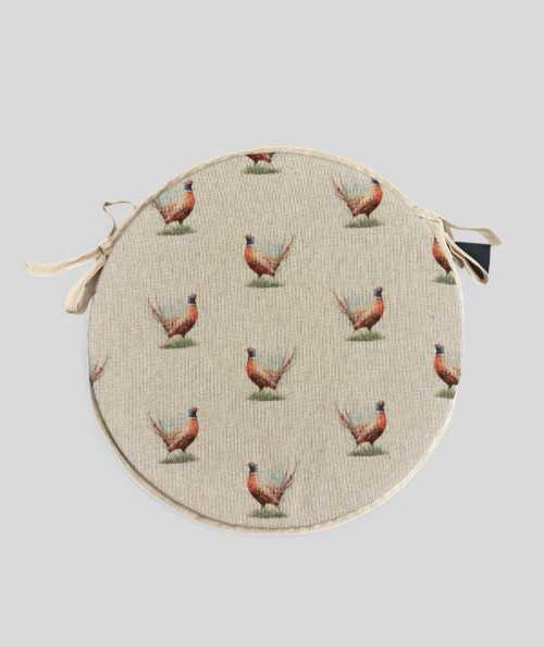 Small Pheasant Round Bistro Seat Pads