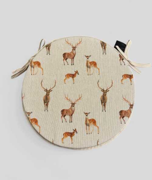Stags & Deer Round Bistro Seat Pads