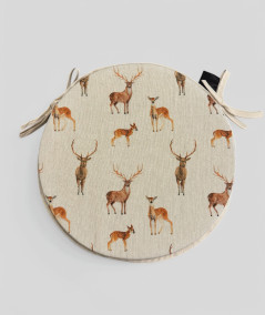 Stags & Deer Round Bistro Seat Pads