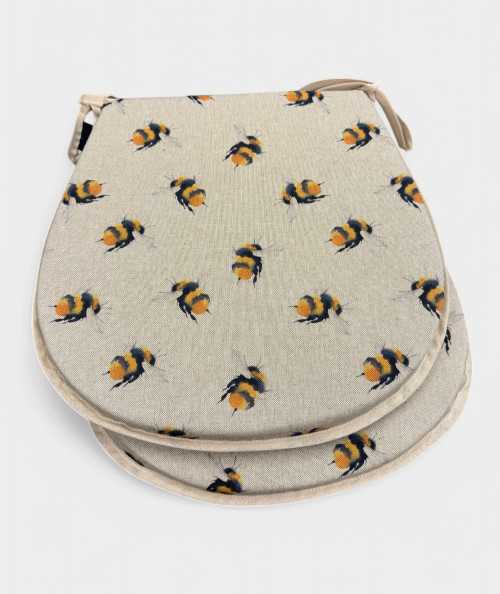 Small Bees reversible classic D chair pads