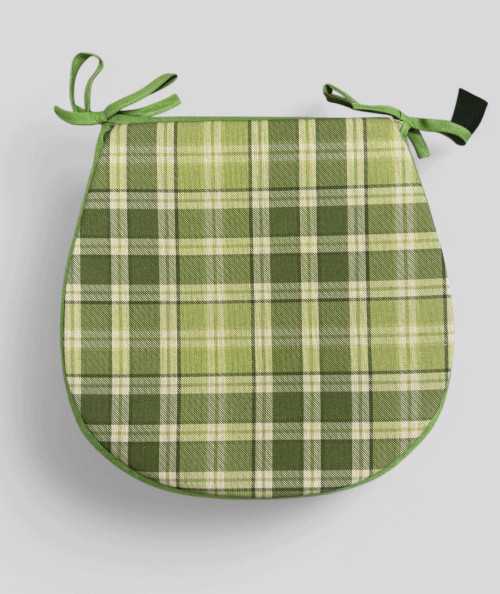 Highland Check Green D Shaped Seat Pads