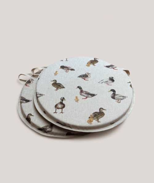 Mallard Duck Print Circular Chair Pads