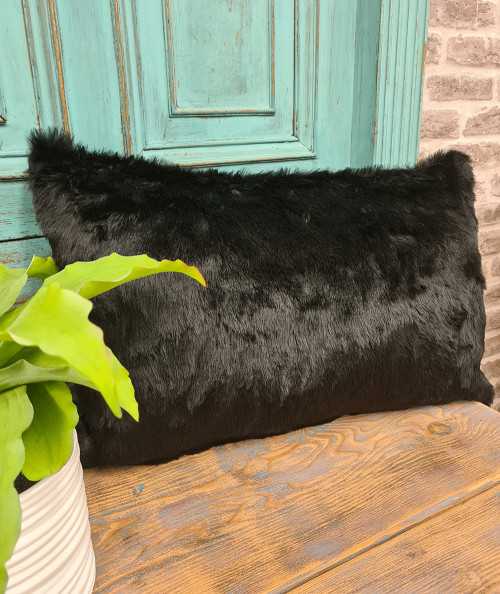 Black rectangular sofa cushions