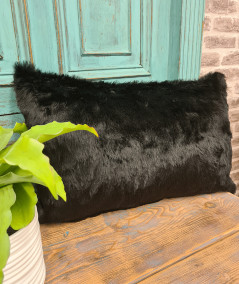 Black rectangular sofa cushions