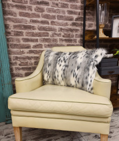 Animal print grey and white faux fur rectangular cushion covers