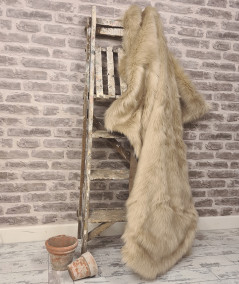 Luxury long-haired plain oatmeal coloured faux fur blankets
