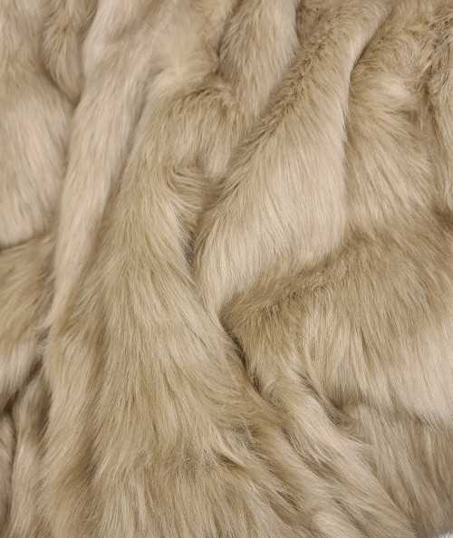 Close up image of the Oatmeal faux fur