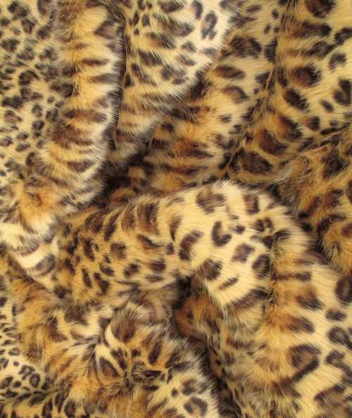 Close up image of the brown and gold leopard print fabric