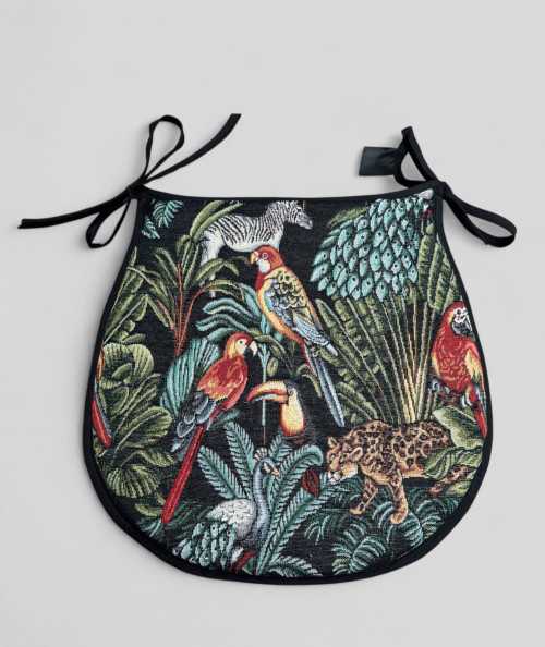 Black Rainforest Tapestry D Shaped Seat Pads