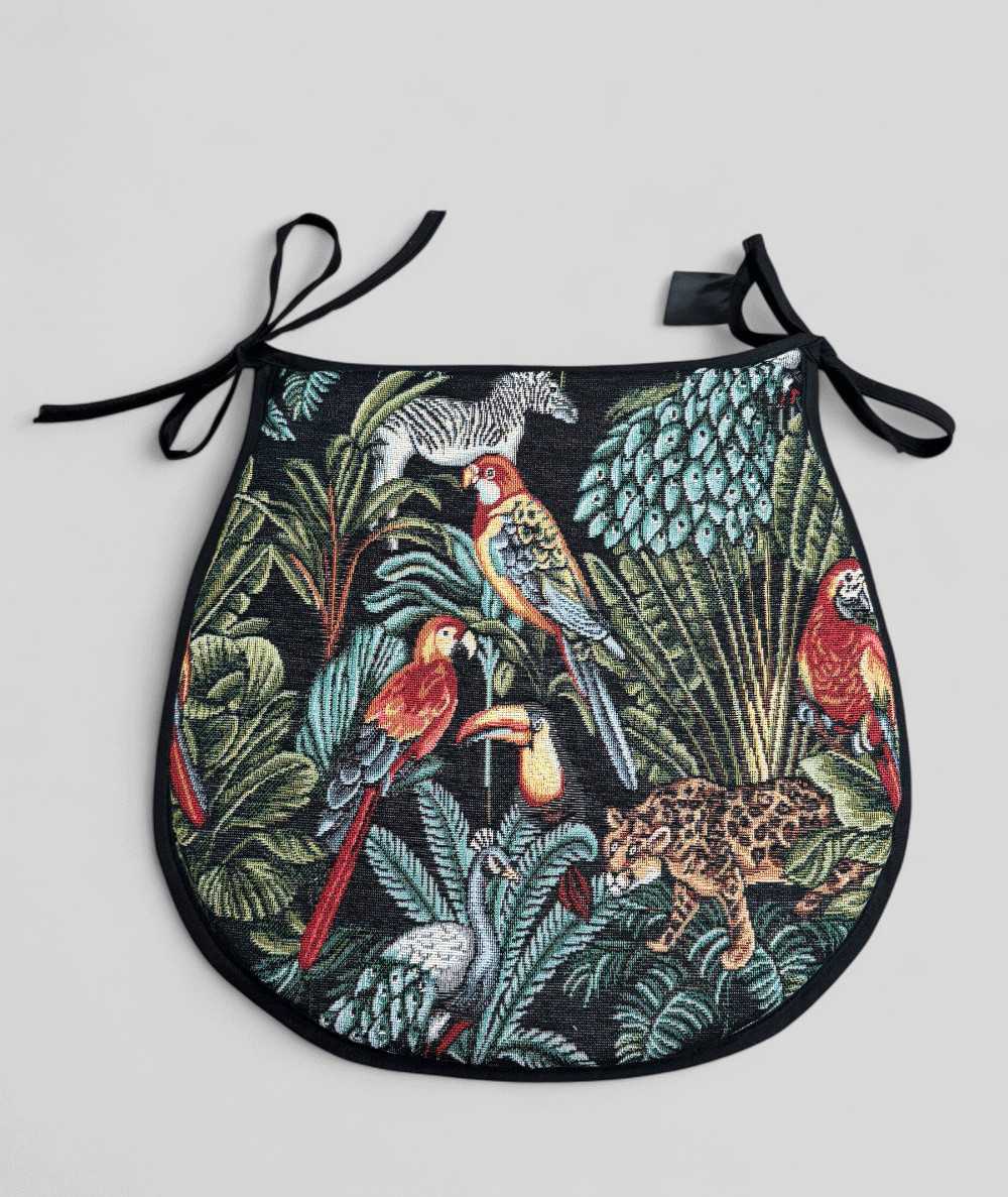 Black Rainforest Tapestry D Shaped Seat Pads