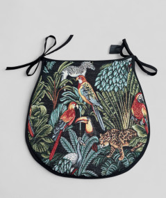 Black Rainforest Tapestry D Shaped Seat Pads