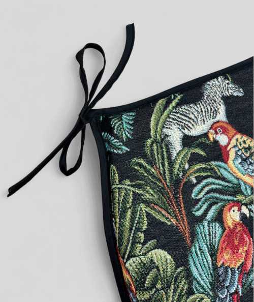 Black Rainforest Tapestry D Shaped Seat Cushions
