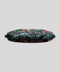 Black Rainforest Tapestry D Shaped Chair Pads
