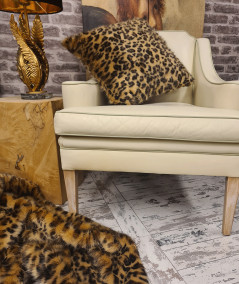 Luxury short haired leopard print faux fur pillows