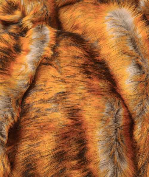 Close up image of the ginger faux fur fabric