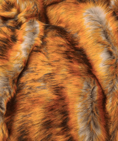 Close up image of the ginger faux fur fabric