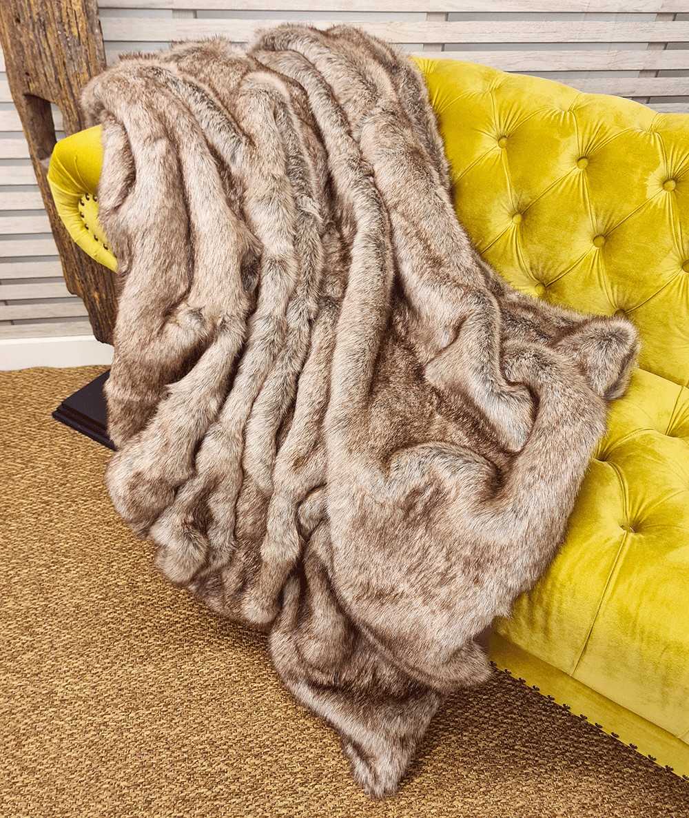 Woodchuck Faux Fur Throw