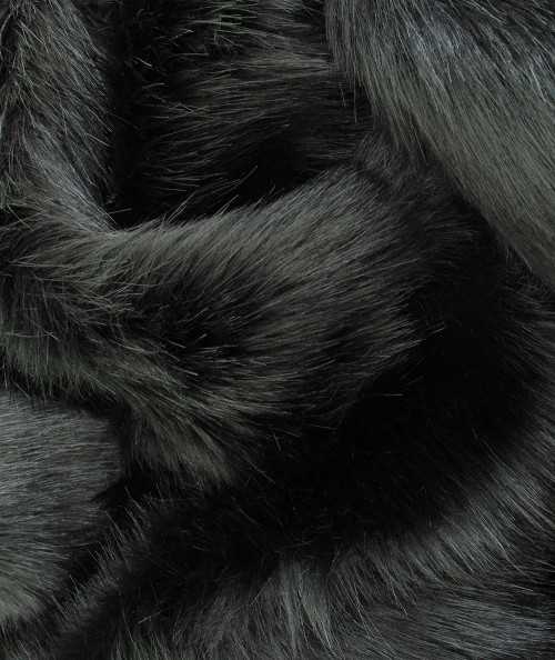 Long Haired Black Faux Fur Bed Runner