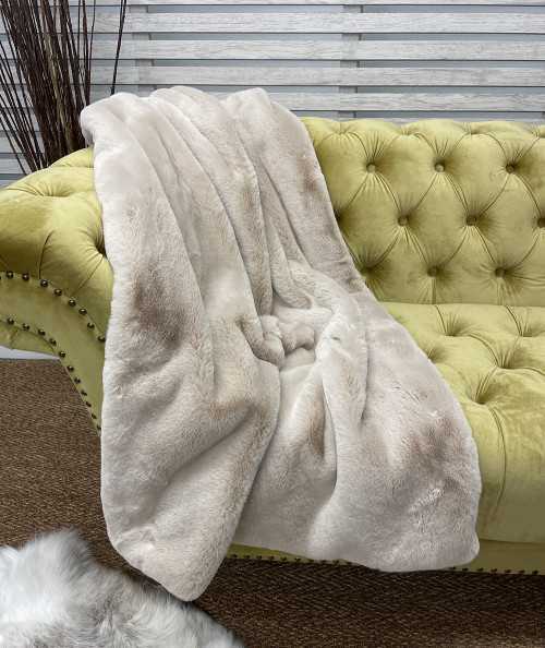 Richmond Beige Faux Fur Bed Runner
