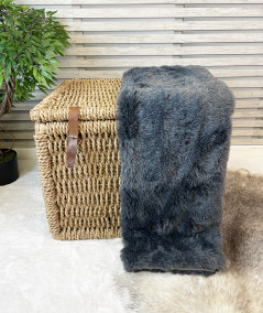 Grey Badger Faux Fur Bed Runner