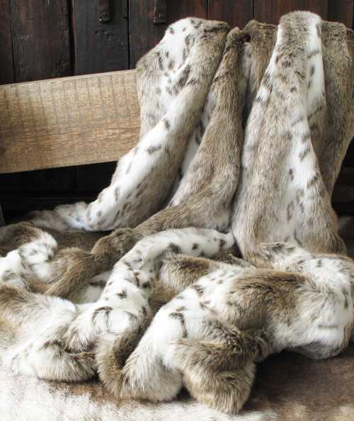 Beige Lynx Faux Fur Runner