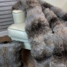 Grey Striped Faux Fur Throw | Fake Fur Throw Ashford Grey Brown