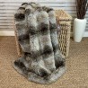 Grey Wolf Faux Fur Throw | Large Wolf Fur Throw | Sofa Throws