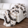White Striped Fur Throw | Ashford White Faux Fur Throw | Faux Pelt Blanket