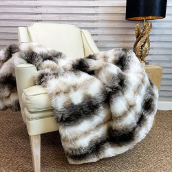 Italian Wolf Faux Fur Throw | Large Sofa Throws and Bed Throws UK