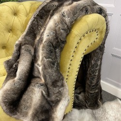 Dark Faux Fur Throw | Luxury Striped Fur Throw | Kensington