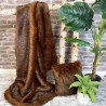 Fuchs Kunstfell Wurfdecke | Langhaarige braune Fellwurfdecke | Tamarin