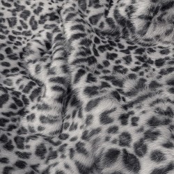 Leopard Print Faux Fur Throw | Animal Print Fur Throw | Grey Ocelot