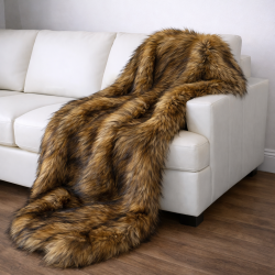 Red Panda Faux Fur Blanket | Synthetic Fur Blanket | Fake Fur Throws