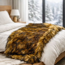 Red Panda Faux Fur Blanket | Synthetic Fur Blanket | Fake Fur Throws