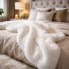 Richmond Cream Fur Throw | Large Faux Fur Blanket | Fur Bedspread