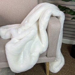 Richmond Cream Fur Throw | Large Faux Fur Blanket | Fur Bedspread