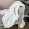 Couverture en fausse fourrure Richmond Cream | Grande couverture en fausse fourrure | Couvre-lit en fourrure