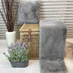 Luxus Taupe Kunstfell-Decke | Synthetische Fell-Decke | Chelsea Taupe