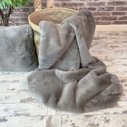Luxury Taupe Fur Throw | Synthetic Fur Blanket | Chelsea Taupe