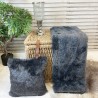 Grey Fur Blanket | Large Grey Fur Bed Throw | Grey Fur Throw UK