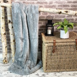 Light Grey Faux Fur Throw | Große graue Sofadecke | Aspen Grey