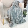 Light Grey Faux Fur Throw | Große graue Sofadecke | Aspen Grey