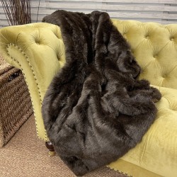Brown Faux Fur Throw | Brown Fur Blanket | Havana Fur Throw Blanket