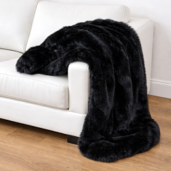Black Panther Faux Fur Throws | Large Fur Blankets + Bedspreads