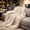 Beige Kunstfell-Decke | Kunstpelz-Decke | Chelsea Sandstein-Fell-Decke