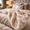Beige Kunstfell-Decke | Kunstpelz-Decke | Chelsea Sandstein-Fell-Decke