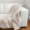 Richmond Almond Fur Throw | Large Faux Fur Blanket | Beige Bedspread