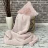 Jeté en fausse fourrure rose Richmond | Grande couverture en fausse fourrure | Couvre-lit rose pâle