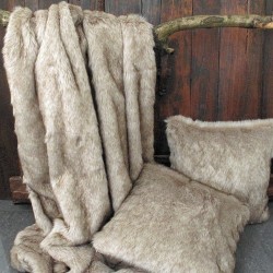 Plaid en fausse fourrure Tundra Wolf | Grand plaid en fausse fourrure | Jeté de canapé ou de lit